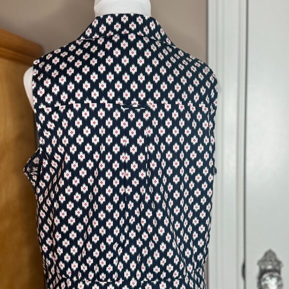 Michael Kors Tie-in-Front Poplin Summer Sleeveless Shirt Dress, Size 14 - Picture 9 of 11